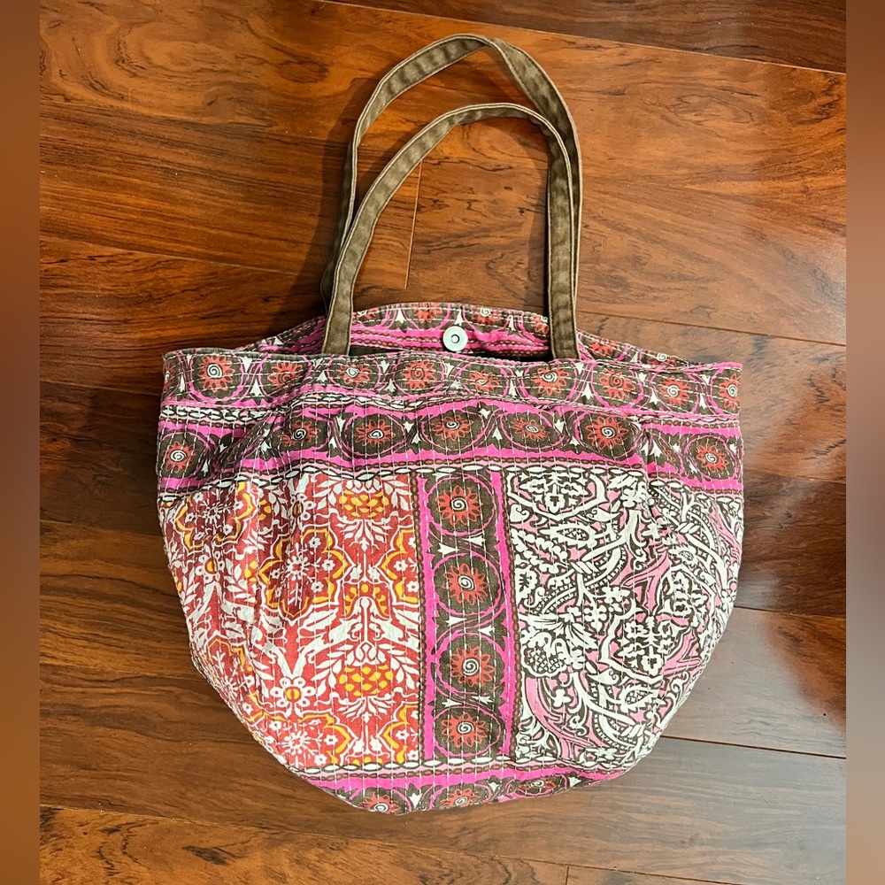 Bohemian Pink and Brown Tote Bag